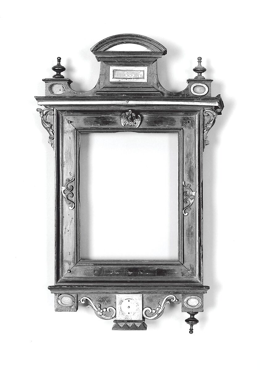Reliquary with tabernacle frame, Poplar half-lapped back frame with applied ebony veneer and moldings., Austrian, Salzburg (?) 