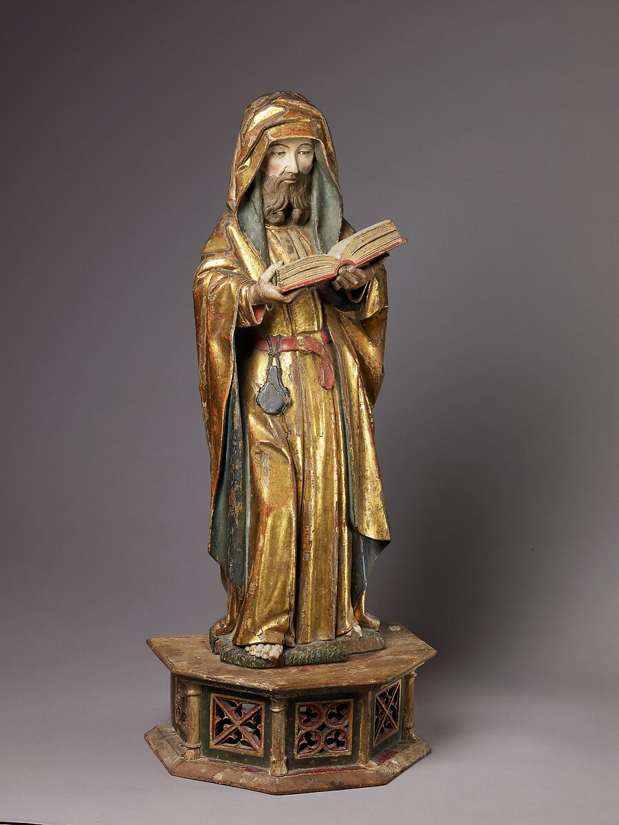 Saint Matthew, Brabant (Diest or Leuven?), Walnut (solid) with later polychromy and gilding., Brabant (Diest or Leuven?)