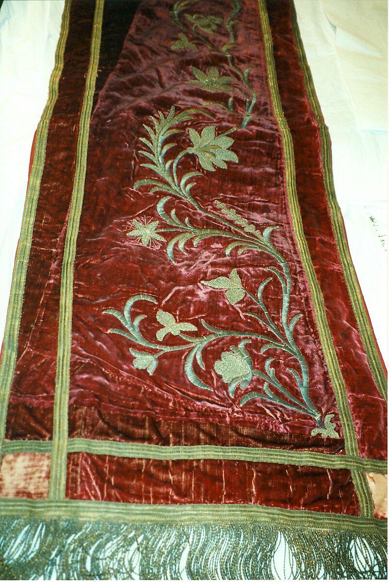 Panel, silk; metal; cardboard;, Italian 