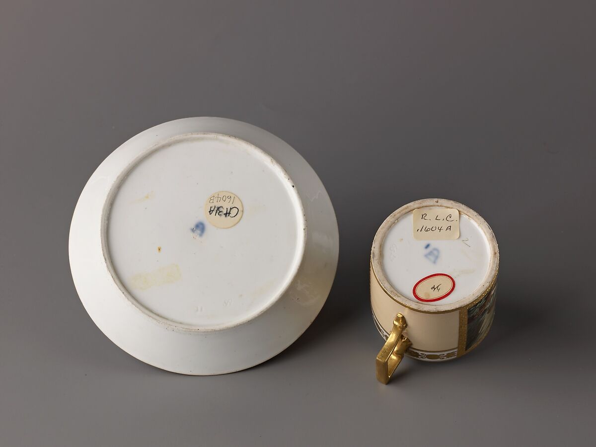 Cup and saucer, Hard-paste porcelain, Austrian, Vienna