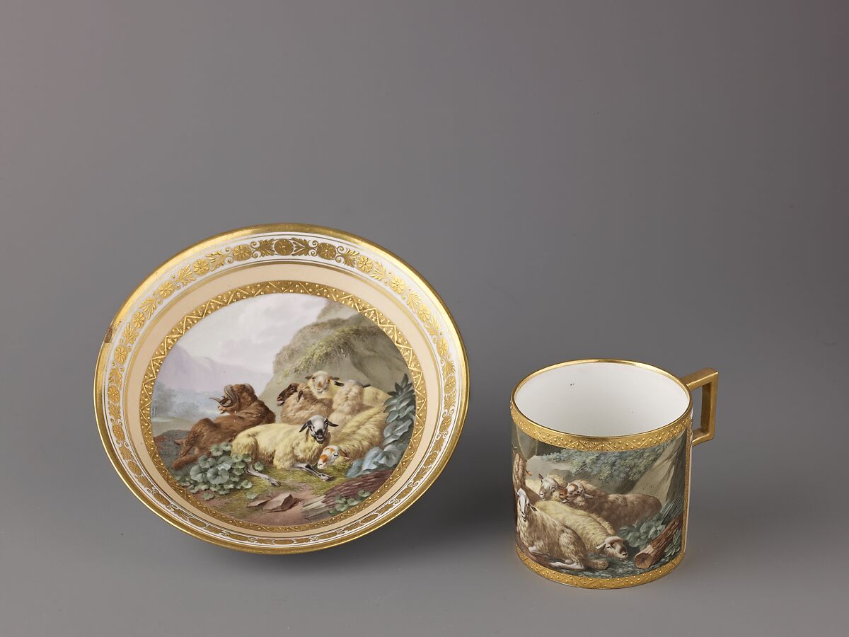 Cup and saucer, Hard-paste porcelain, Austrian, Vienna 