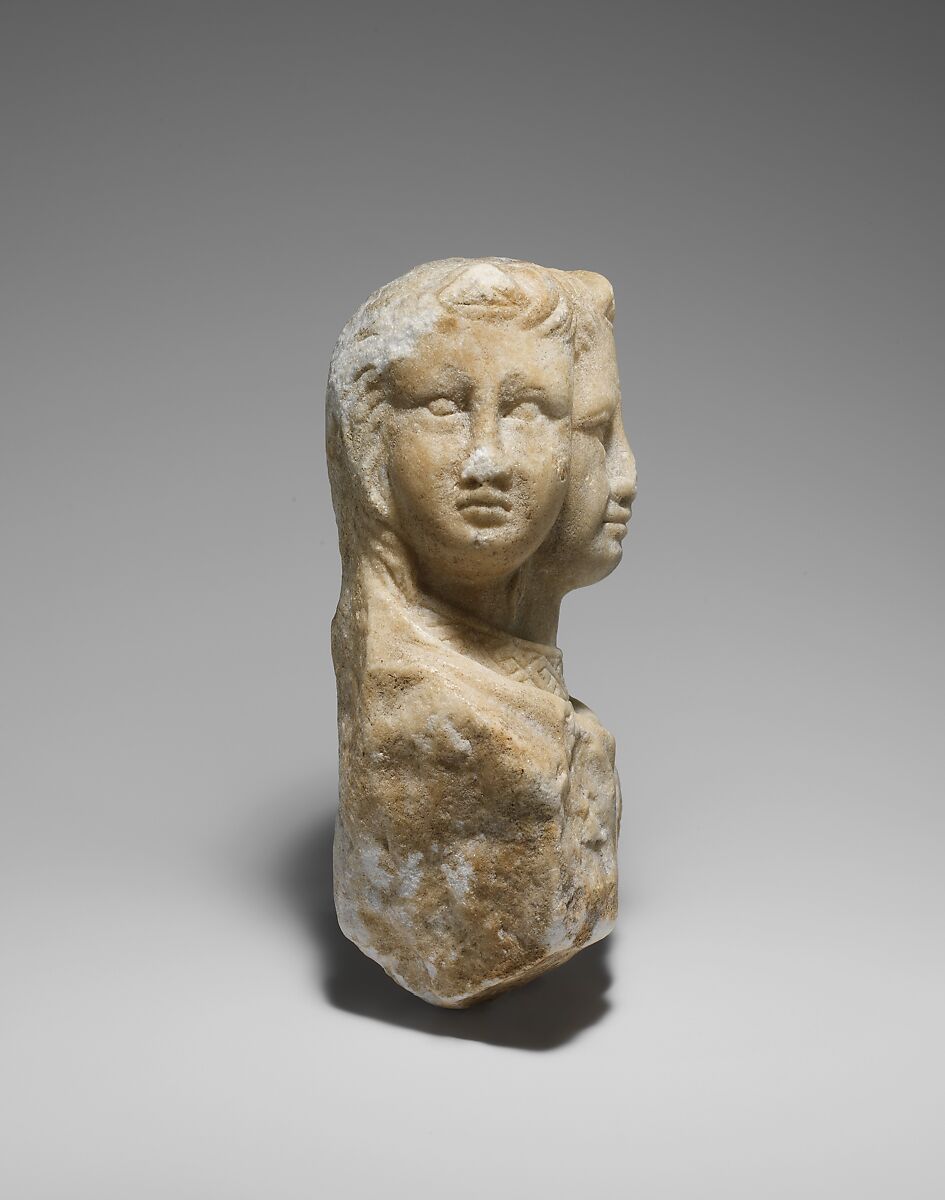 Vultus trifrons or an Allegory of Prudence, Pacio Bertini da Firenze (Florentine, active 1325–ca. 1351), Carrara marble