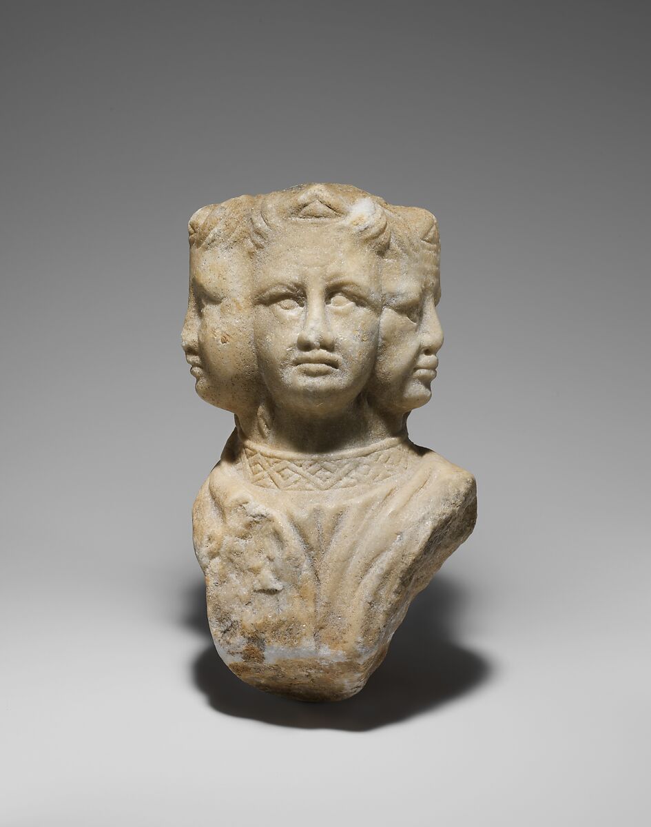 Vultus trifrons or an Allegory of Prudence, Pacio Bertini da Firenze (Florentine, active 1325–ca. 1351), Carrara marble