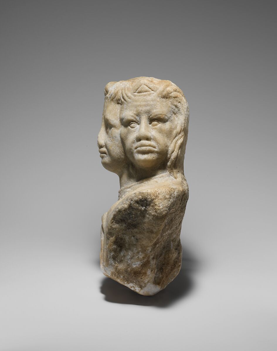 Vultus trifrons or an Allegory of Prudence, Pacio Bertini da Firenze (Florentine, active 1325–ca. 1351), Carrara marble