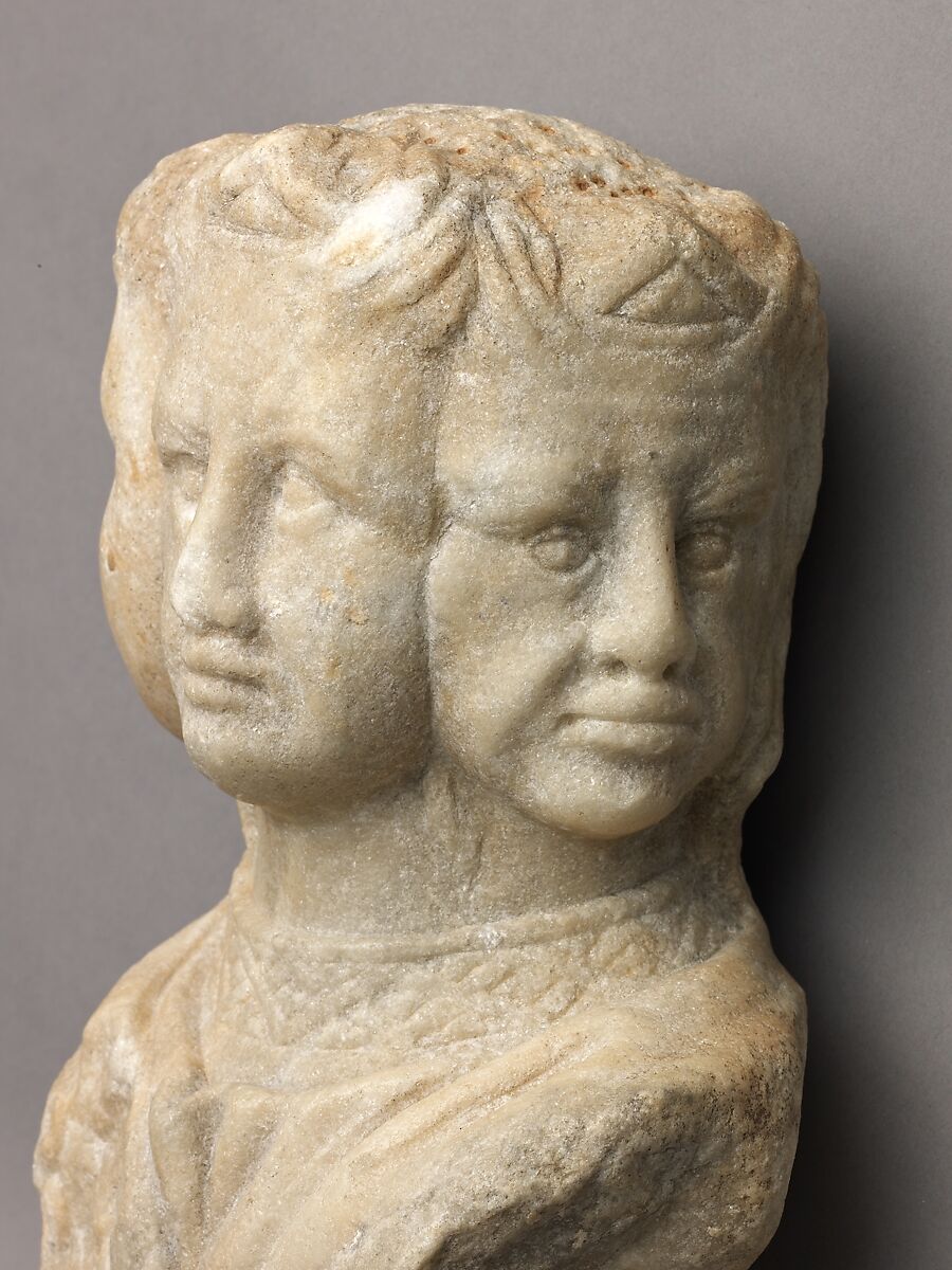 Vultus trifrons or an Allegory of Prudence, Pacio Bertini da Firenze (Florentine, active 1325–ca. 1351), Carrara marble