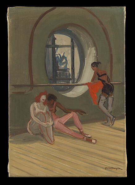 Ballet Dancers in the Attic Rotunda, Paris Opéra (Danseuse à l'Oeil-de-boeuf, Opéra de Paris), Yves Brayer, Oil on canvas, French 
