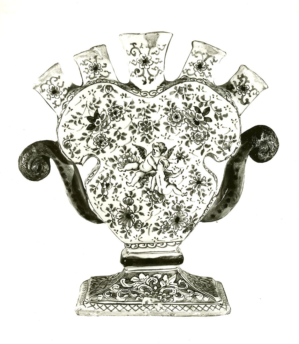 Tulip Vase, Tin-glazed earthenware, Dutch (Delft)