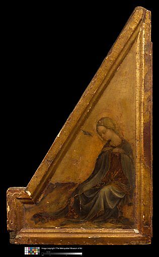 Panel from a triptych, Poplar. Gilt; orange bole., Tuscan 