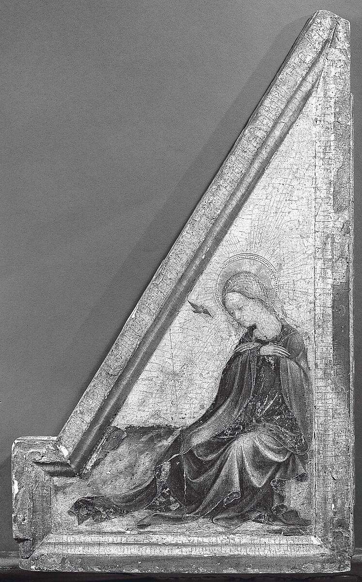 Panel from a triptych, Poplar. Gilt; orange bole., Tuscan