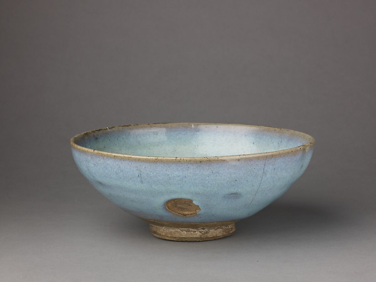 Deep bowl, Jun ware, Chinese  , Yuan Dynasty, Stoneware with blue glaze., Chinese 