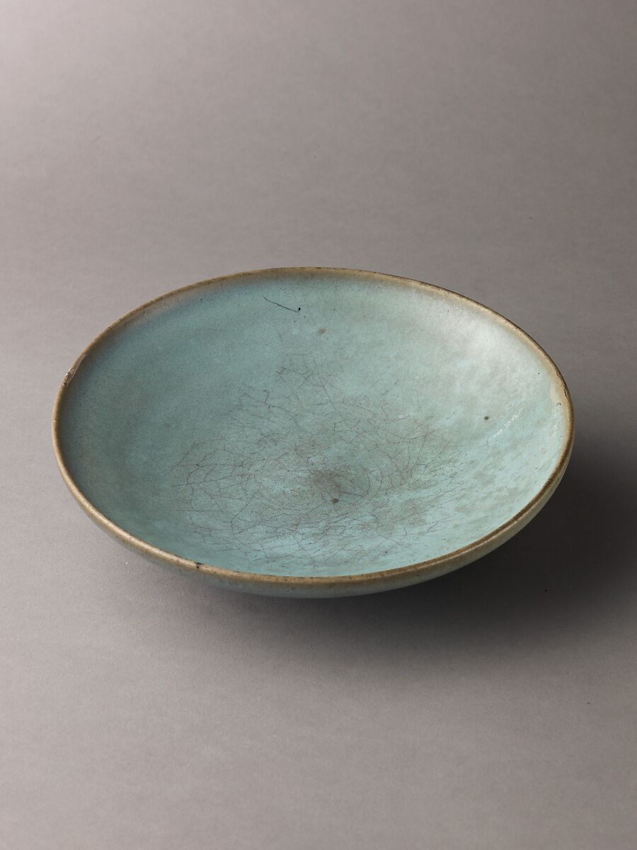 Shallow dish, Jun ware, Chinese  , Northern Song Dynasty, Stoneware with blue glaze., Chinese 