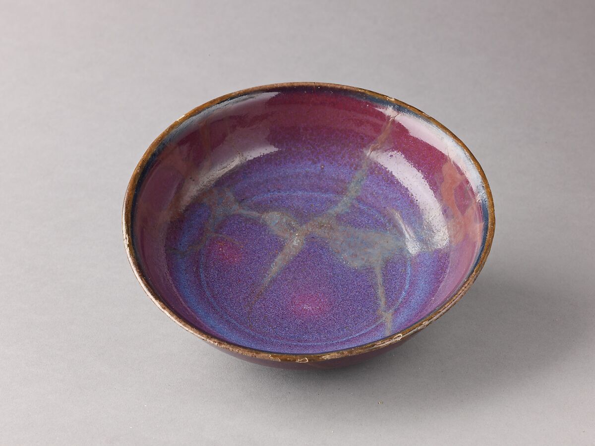 Shallow dish, Jun-type ware, Chinese  , probably Ming Dynasty, Stoneware with flushed purple glaze., Chinese 