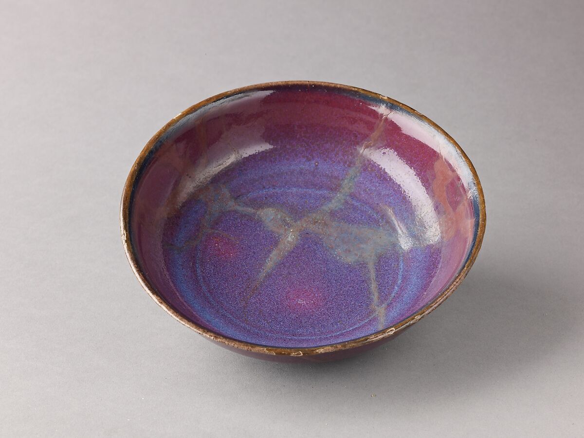 Shallow dish, Jun-type ware, Chinese  , probably Ming Dynasty, Stoneware with flushed purple glaze., Chinese