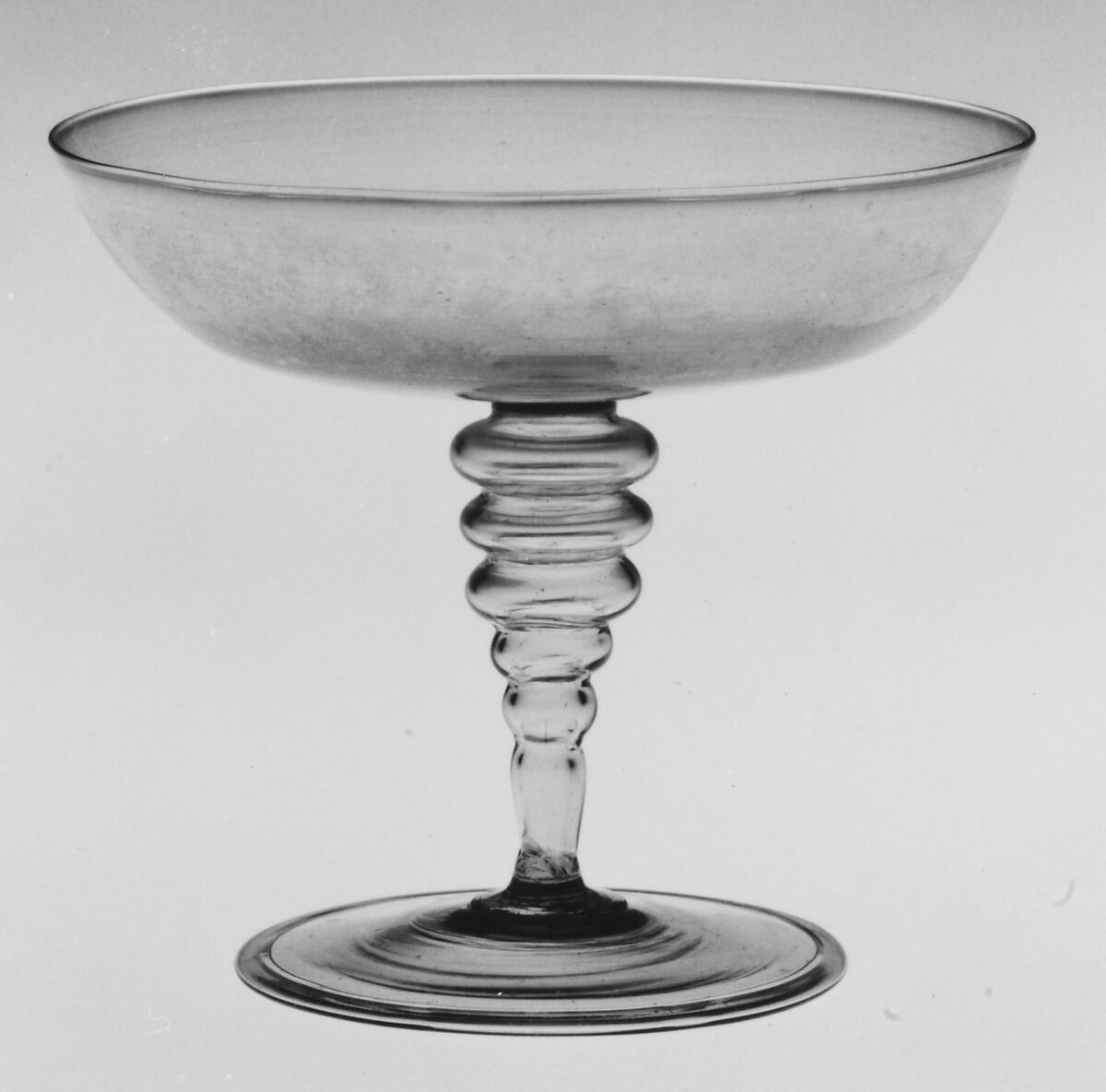Wineglass, Colorless (slightly gray) nonlead glass. Blown., Italian (Venice) 