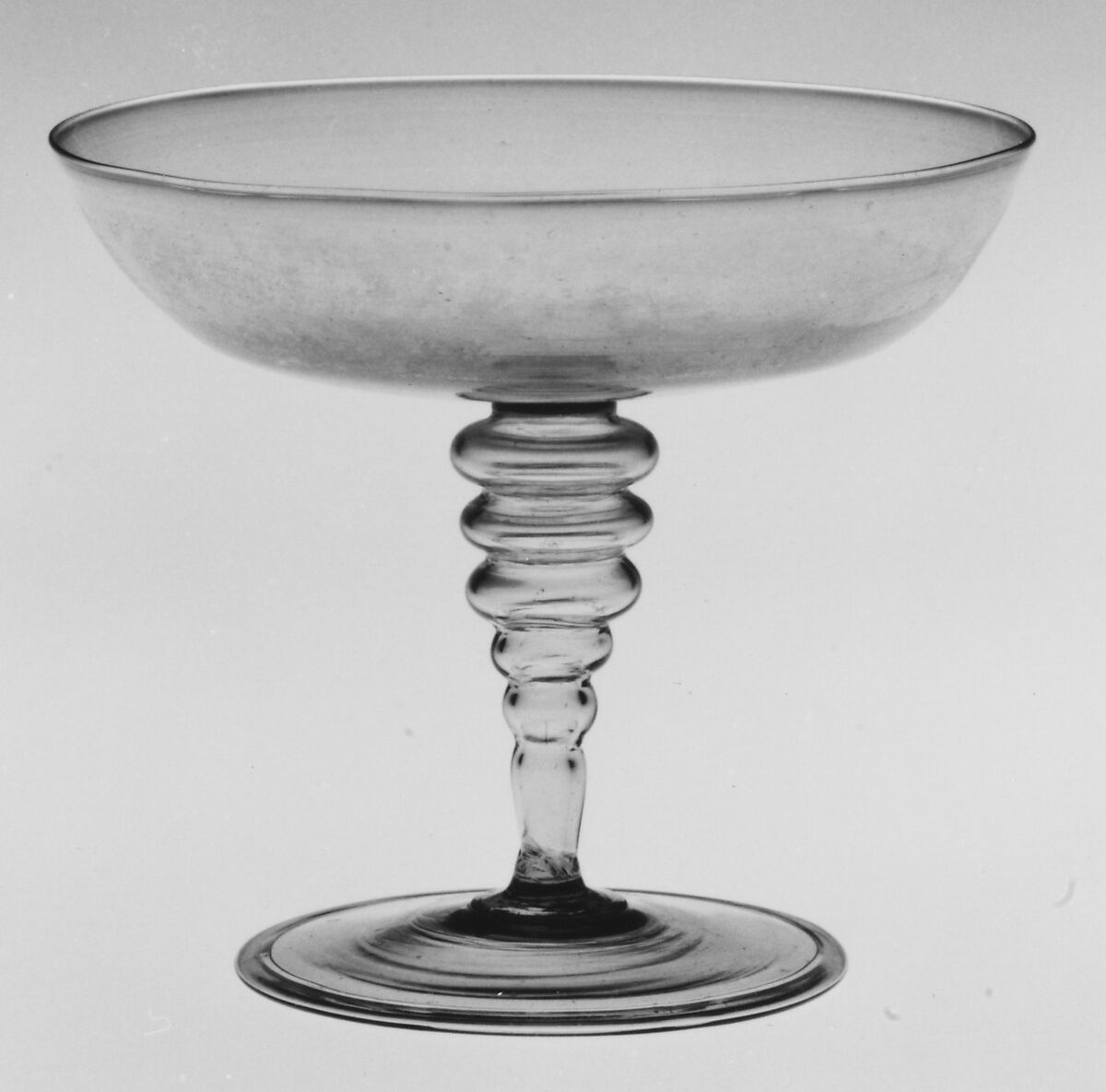 Wineglass, Colorless (slightly gray) nonlead glass. Blown., Italian (Venice)