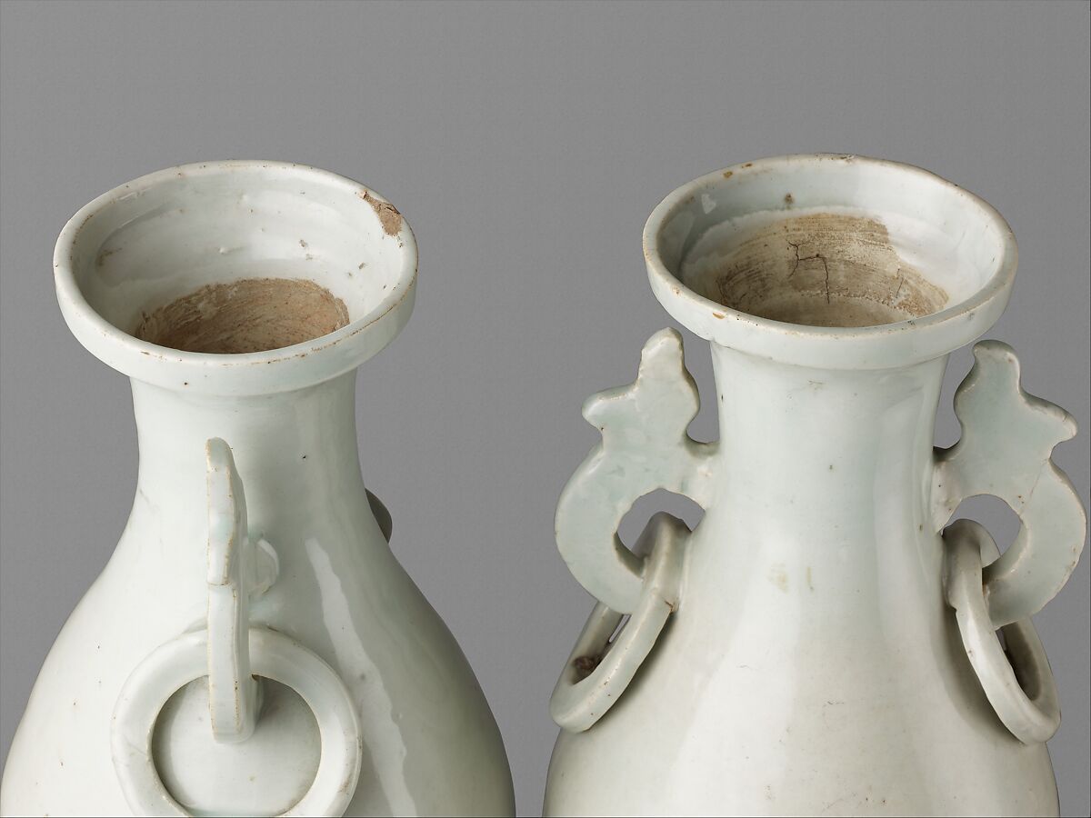 Vase: Qingbai Shufu-type ware (pair with 1975.1.1669), Chinese  , probably from the Jingdezhen kilns, Jiangxi Province, Porcelain with bluish-toned glaze., Chinese