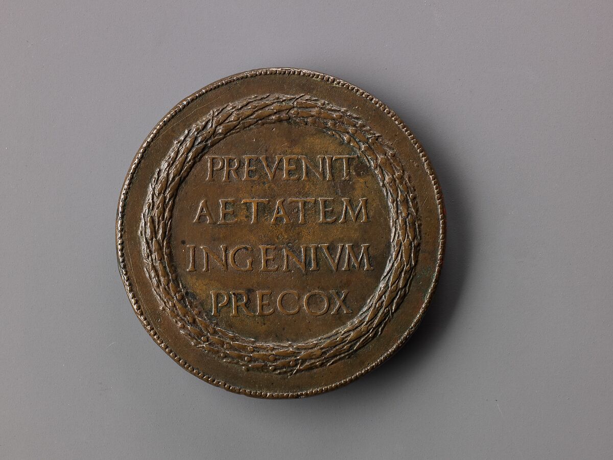 Portrait medal of Giovanni Alvise Toscani, Lysippus the Younger (Italian, active Rome, ca. 1470–84), Bronze (copper alloy with a warm brown patina)