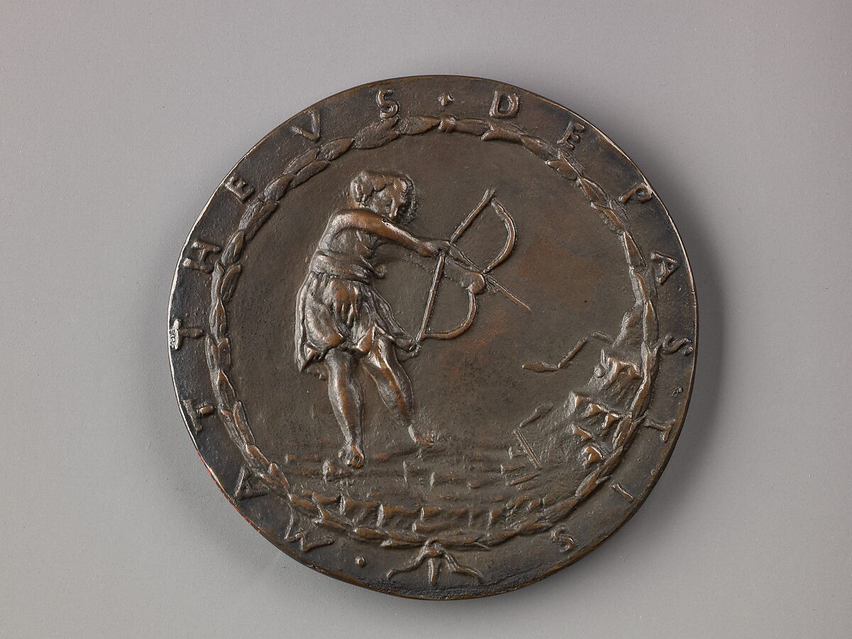 Medal:  Benedetto de Pasti, Matteo de' Pasti (Italian, Verona ca. 1420–after 1467 Rimini), Copper alloy with brown to reddish patina under a layer of black wax.
