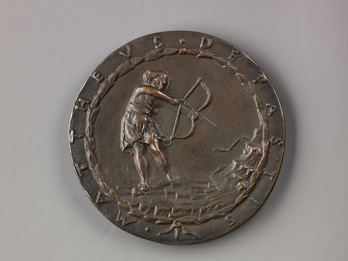 Medal:  Benedetto de Pasti, Matteo de' Pasti (Italian, Verona ca. 1420–after 1467 Rimini), Copper alloy with brown to reddish patina under a layer of black wax.
