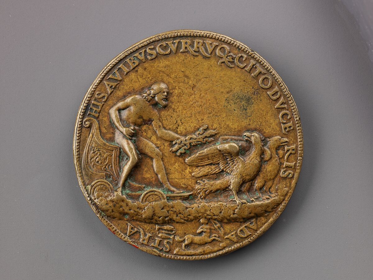Portrait medal of Cardinal Francesco degli Alidosi (obverse); Jupiter and Signs of the Zodiac (reverse), Francesco Francia (Italian, Bologna ca. 1447–1517 Bologna), Bronze (copper alloy with a honey-colored
patina).