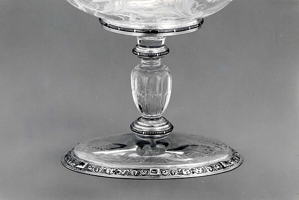 Cup with Three Dragon Heads, Reinhold Vasters (German, Erkelenz 1827–1909 Aachen) and, Rock crystal, cut on the wheel, enameled gold, rubies, and diamonds.