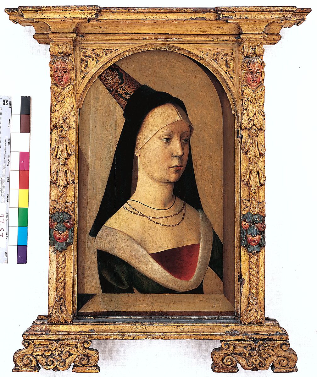 Part of a tabernacle frame, Poplar. Yellow bole, red and blue color., Flemish, Antwerp (?)