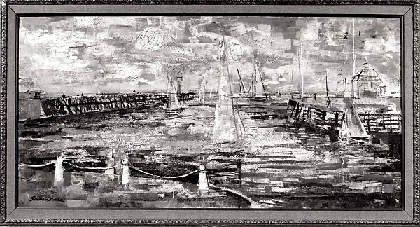 Ships, Emil Grau-Sala (Spanish (?), 1911–1975), Oil on canvas