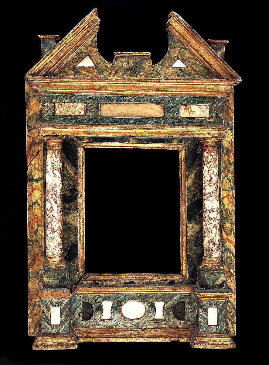 Tabernacle frame, Poplar, mother of pearl, marble, Italian, Venice 