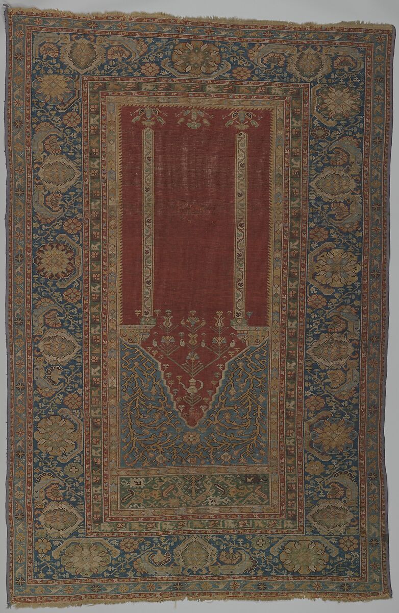 Transylvanian prayer rug, Wool pile on wool foundation., Turkish, possibly Kula region 