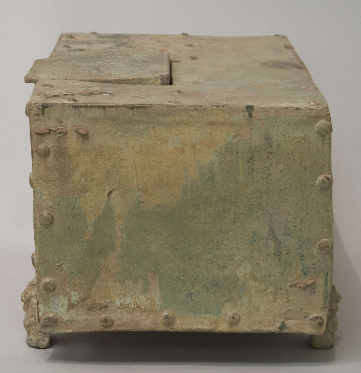 Model of a storage box, Earthenware with lead glaze, China