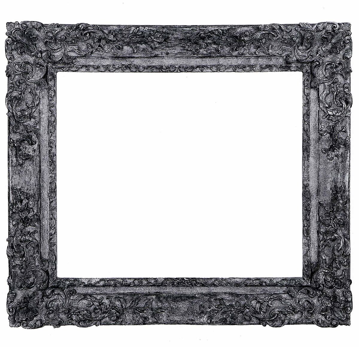 Louis XIV style Ovolo frame, Oak back frame with lime upper moldings. Carved, gilt; brown-red bole. , French 