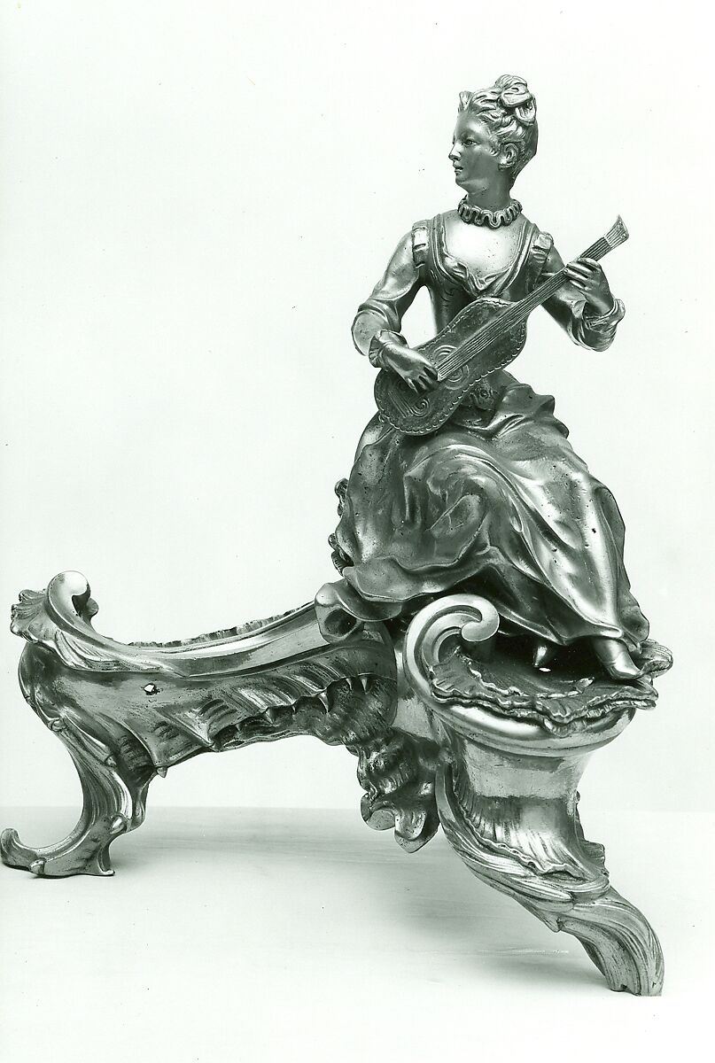 Chenet, Gilt bronze, cast in two parts., French, Paris 