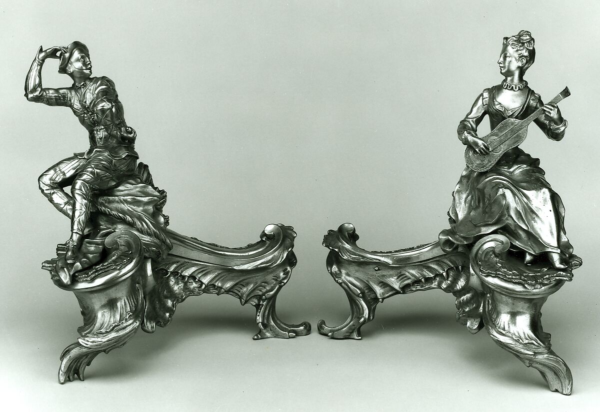 Chenet, Gilt bronze, cast in two parts., French, Paris