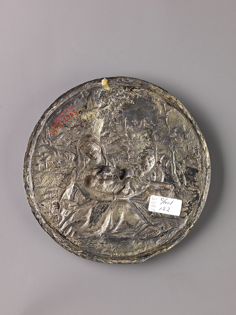 Virgin and Child with St. John, Arent van Bolten (Netherlandish, Zwolle 1573–before 1633 Leeuwarden), Gilt-silver electrotype., Netherlandish or South German