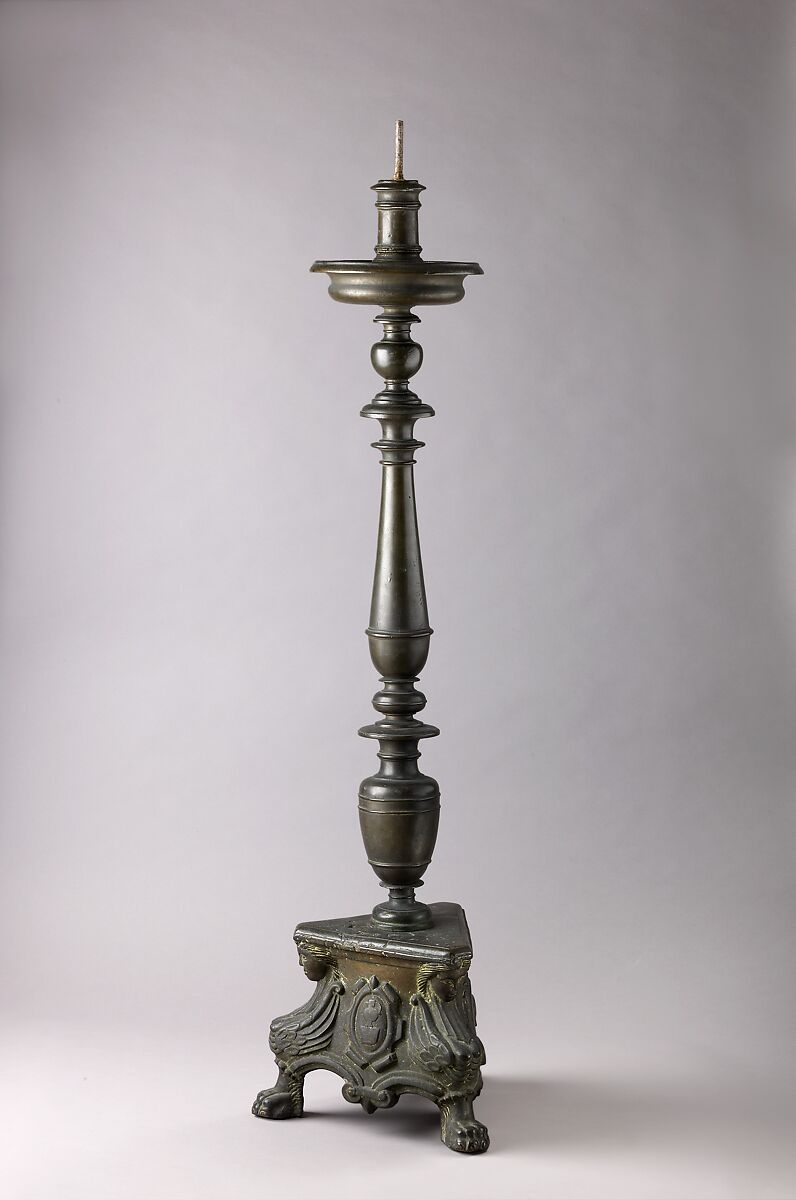 Candelabra (pair with .1385), Copper alloy with a deep green to black patina., Italian, Venice (?) 