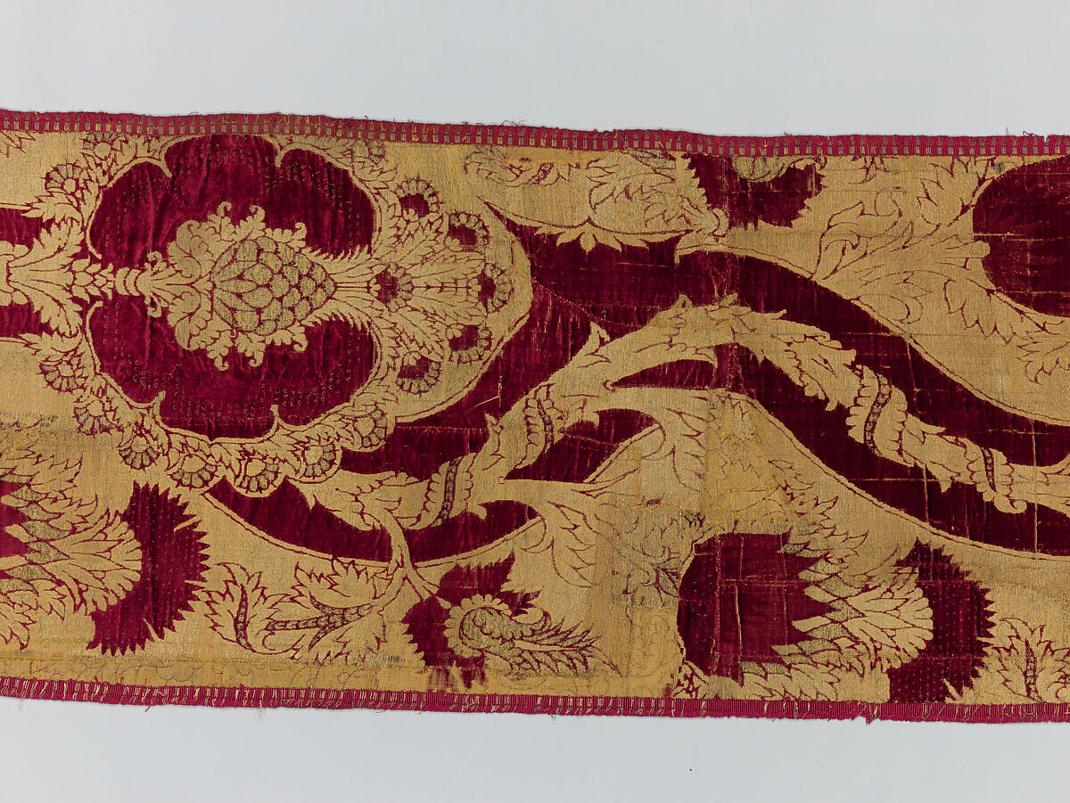 Hanging, silk; metal; linen, Italian, possibly Florence