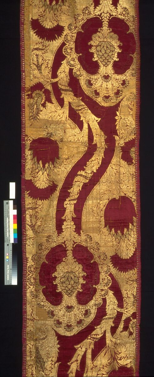 Hanging, silk; metal; linen, Italian, possibly Florence