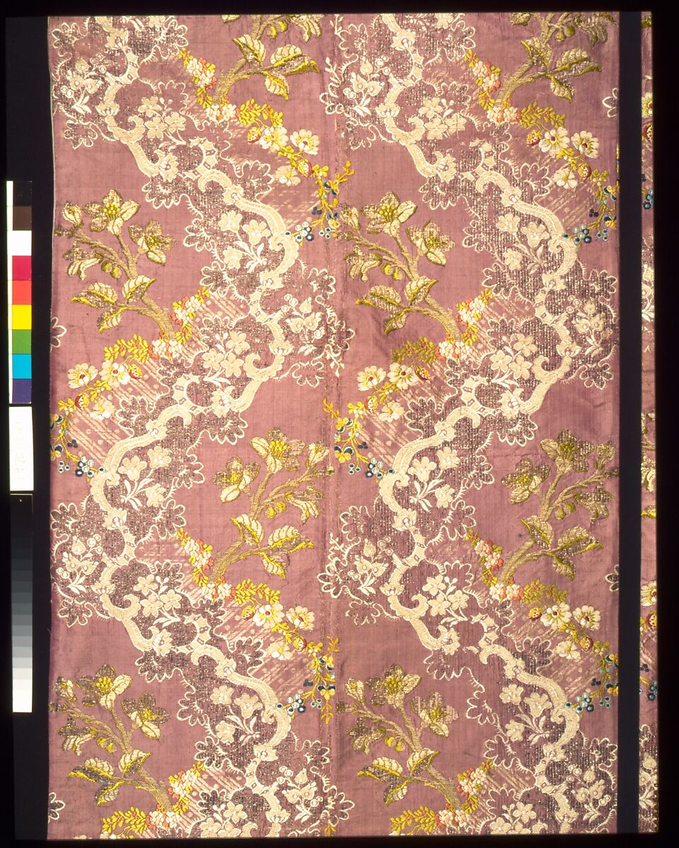 Panel, Silk; metal; cotton, Italian or French 