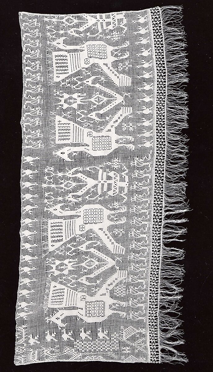 Border Fragment, Linen, Italian 