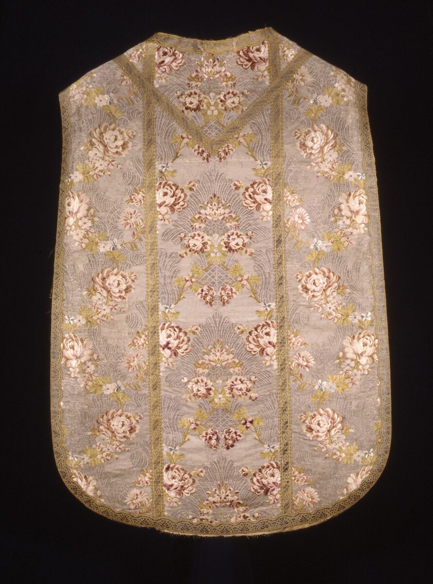 Chasuble, Silk; metal; linen; cotton, Italian or French 