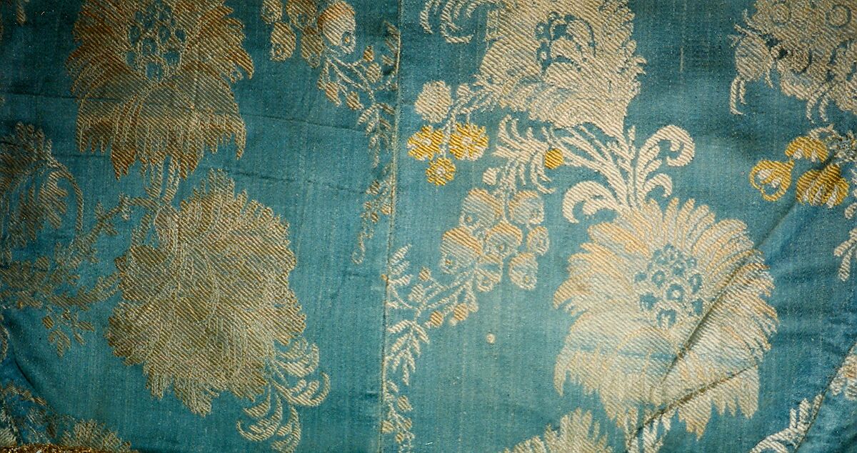 Fragment, Silk; metal; cotton, Italian or French