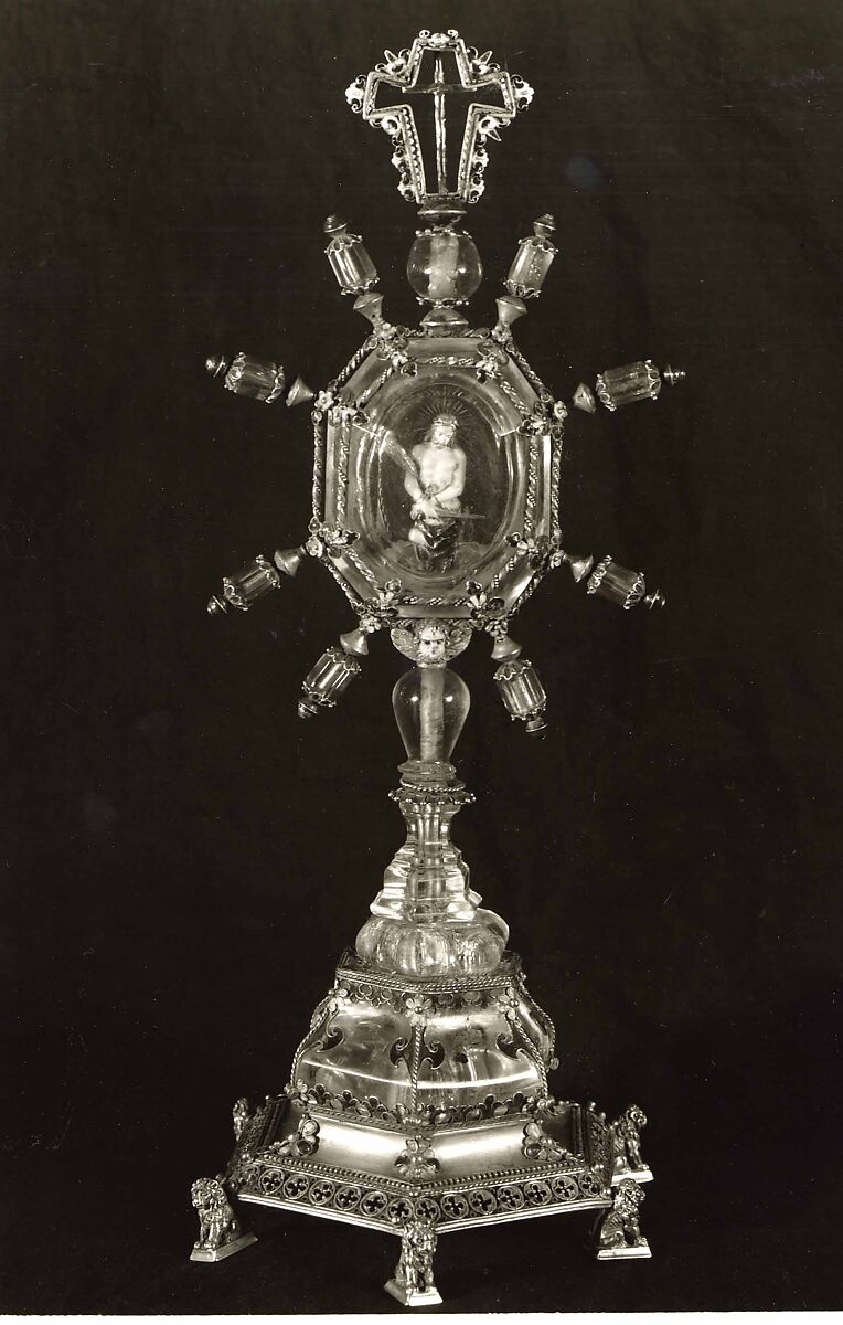 Reliquary(?), probably Spanish (late 19th century, perhaps with earlier elements), Gold, enamels, and rock crystal., probably Spanish