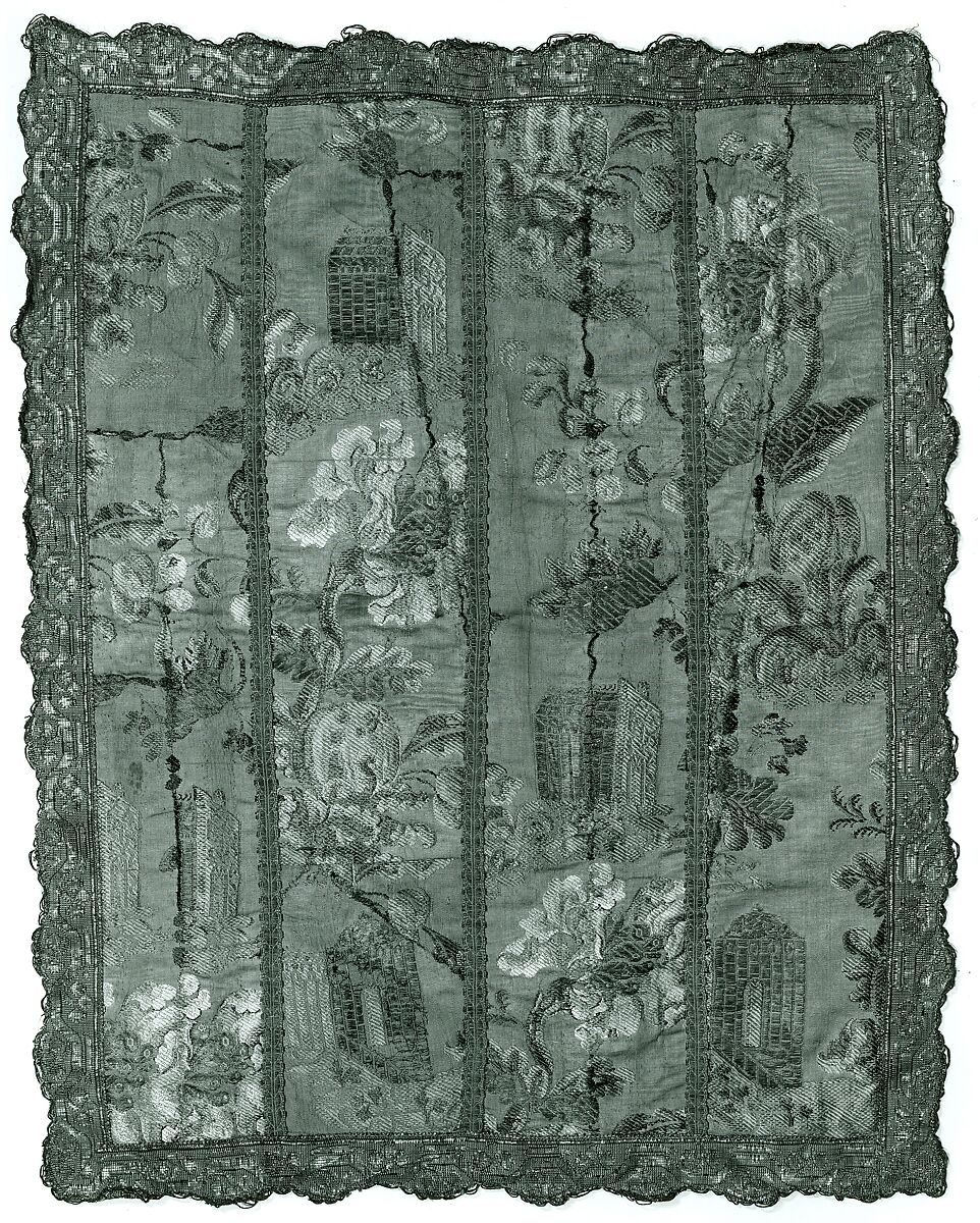 Cover, Silk; metal, Italian 