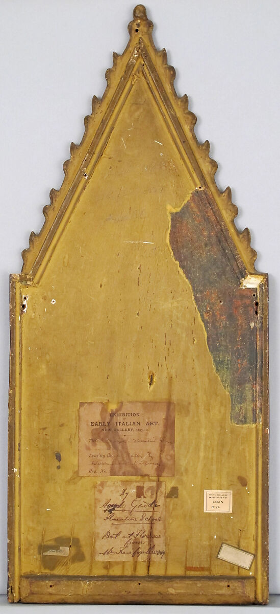 Tabernacle frame, Pine. Gold-orange bole., Italian, Siena