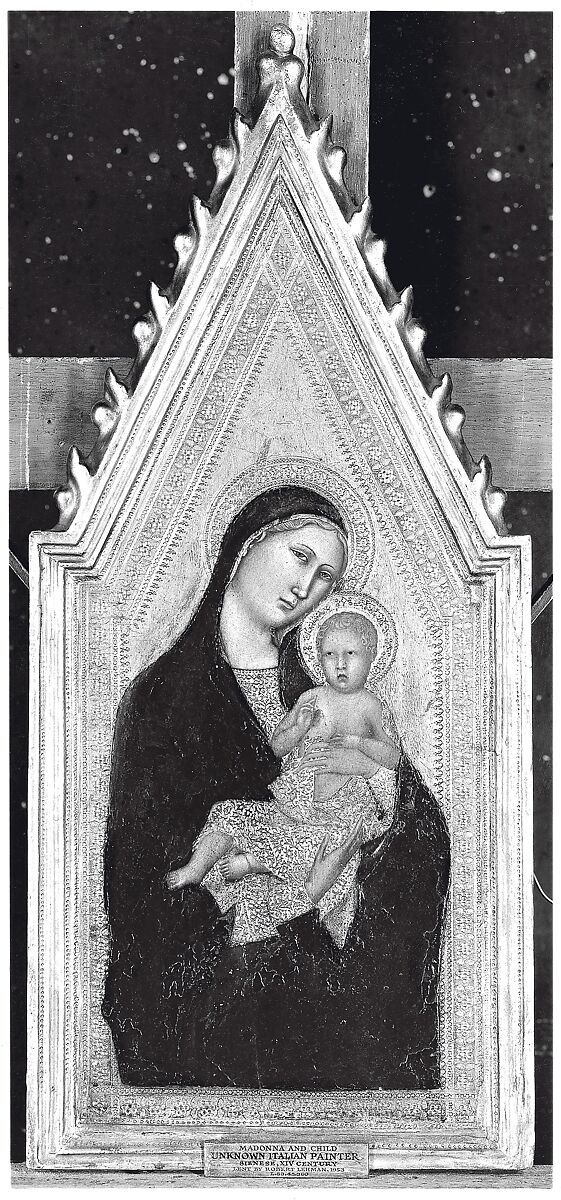 Tabernacle frame, Pine. Gold-orange bole., Italian, Siena