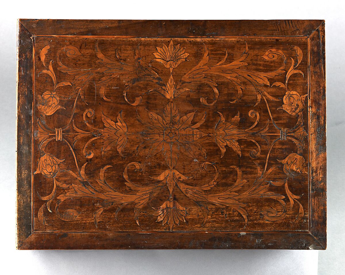 Rectangular table, Walnut, maple, poplar., Italian (?)