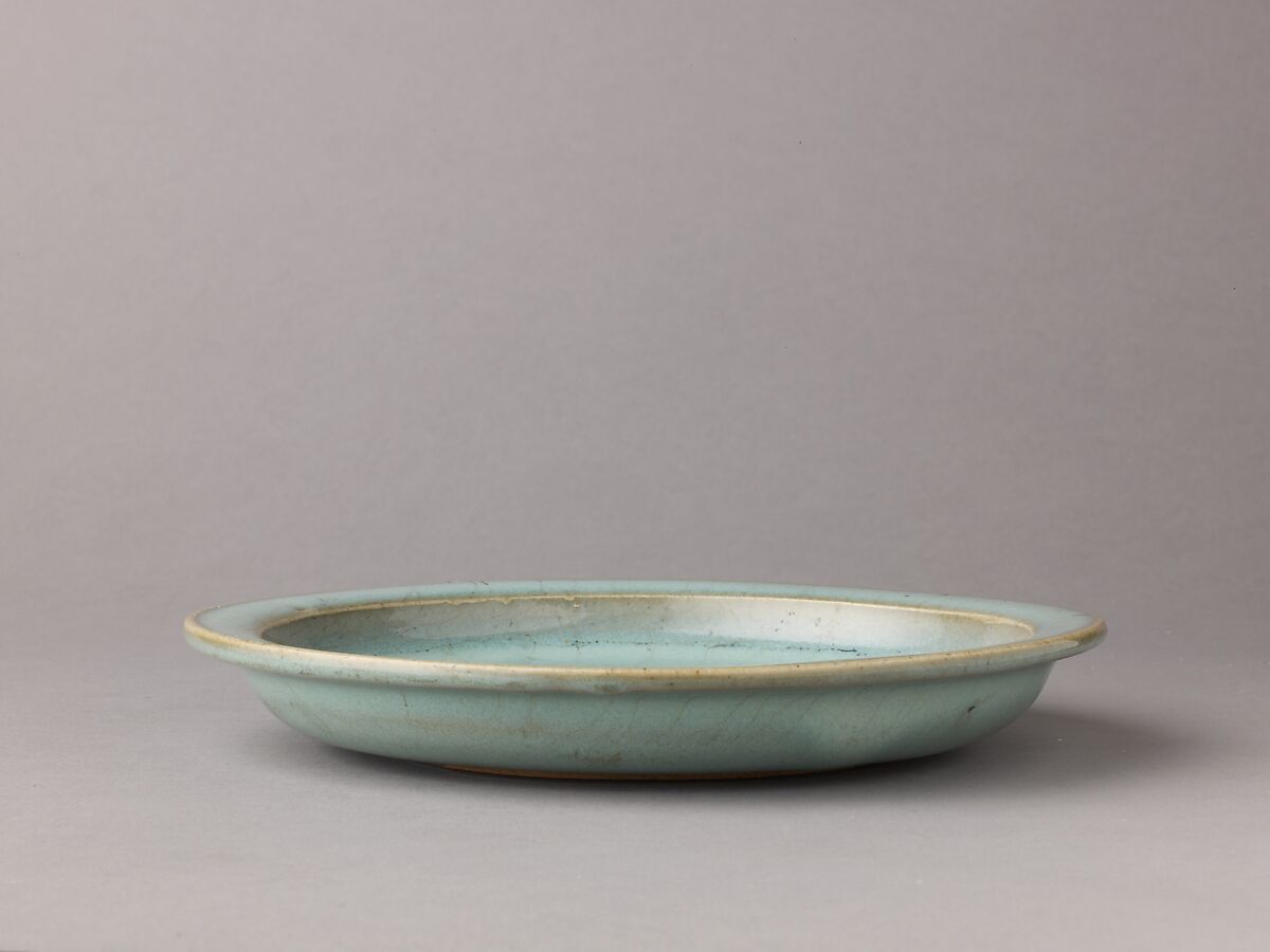 Plate, Chinese  , Jin Dynasty, Stoneware with blue glaze., Chinese