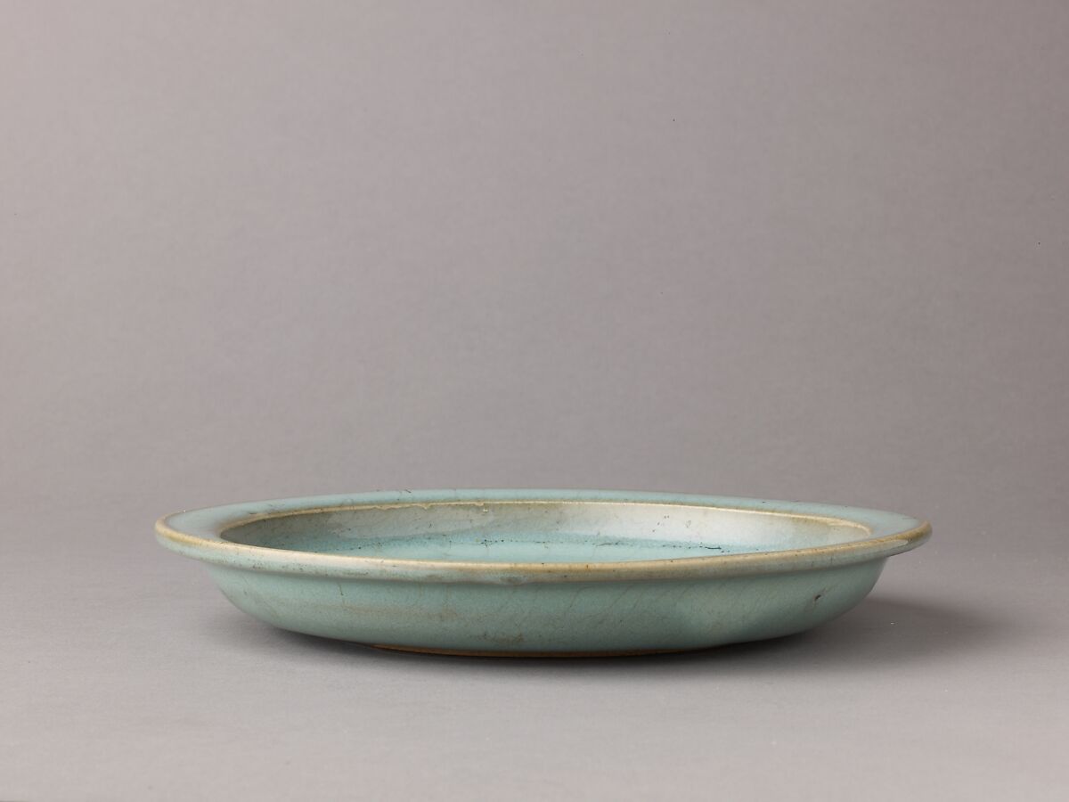 Plate, Chinese  , Jin Dynasty, Stoneware with blue glaze., Chinese