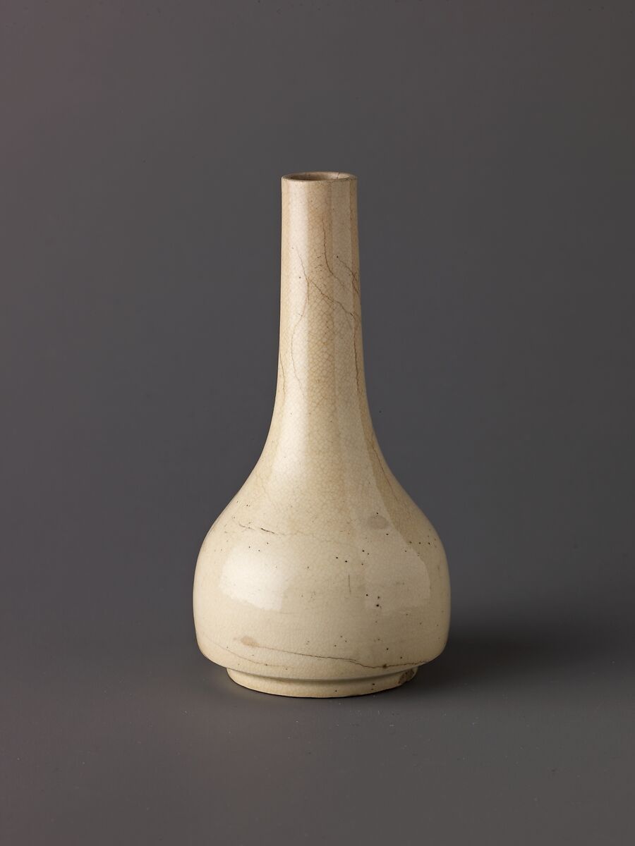 Small bottle-vase, "Soft-paste" porcelain with cream -colored glaze., Chinese 