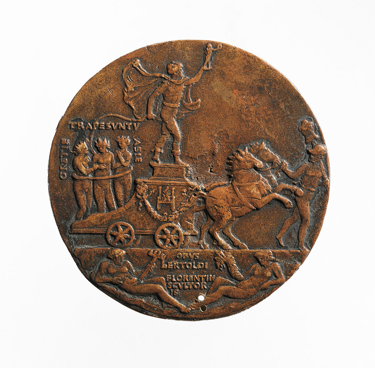 Portrait medal of Sultan Mehmed II (obverse); a Triumphal Chariot (reverse), Bertoldo di Giovanni (Italian, born Florence (?) ca. 1430–40, died 1491 Poggio a Caiano), Bronze